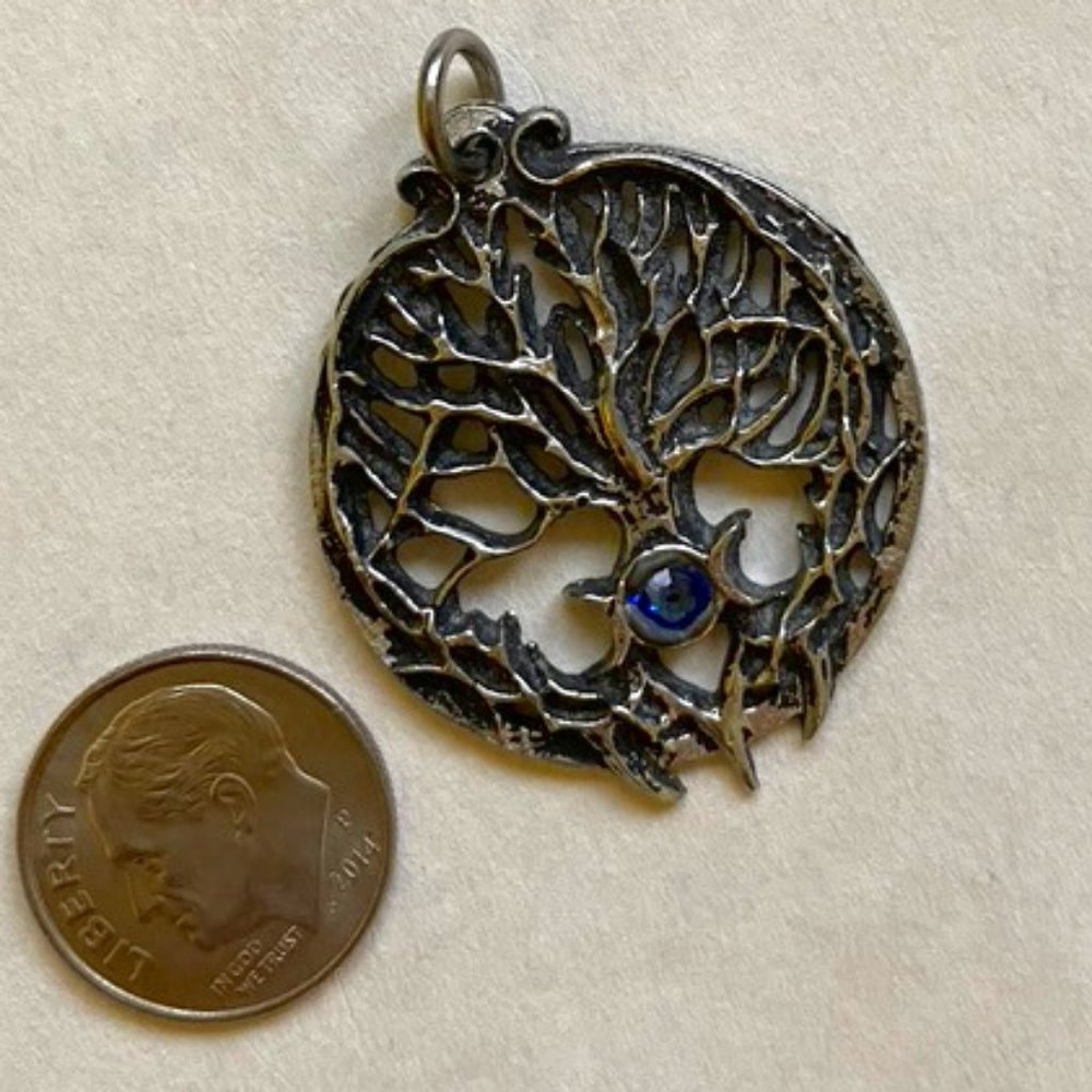 Tree of life triple moon pendant